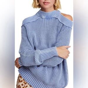 Free people half moon bay sweater blue